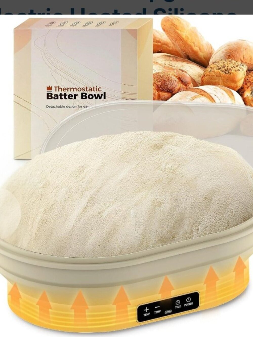 Heating Banneton Bread Proofing Basket, Thermostatic Batter Bowl Set
